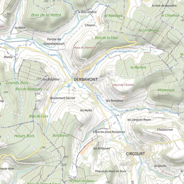 Plan cartographique de Secteur de pêche de Derbamont