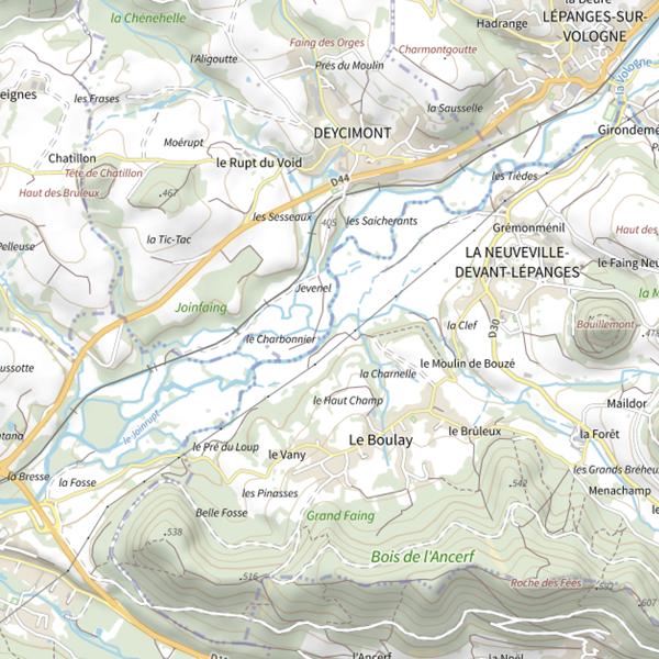 Plan cartographique de Secteur de pêche de Deycimont