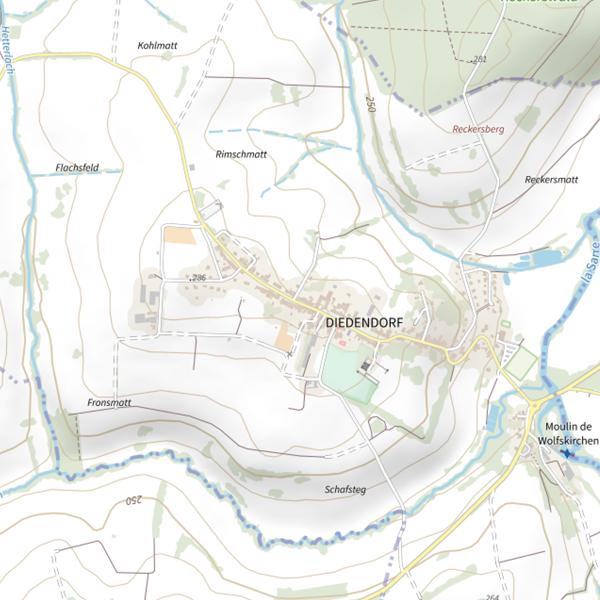 Plan cartographique de Secteur de pêche de Diedendorf