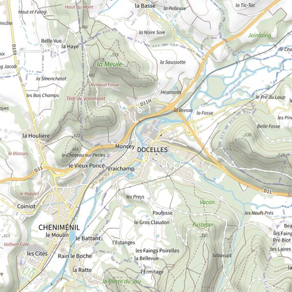 Plan cartographique de Secteur de pêche de Docelles