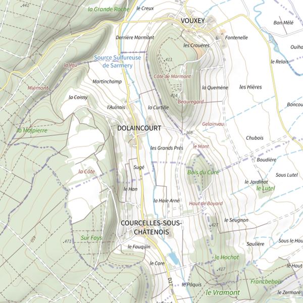 Plan cartographique de Secteur de pêche de Dolaincourt