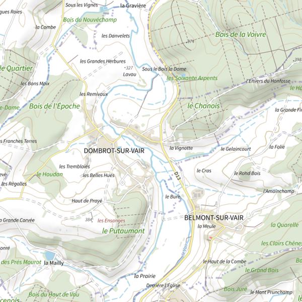 Plan cartographique de Secteur de pêche de Dombrot-sur-Vair