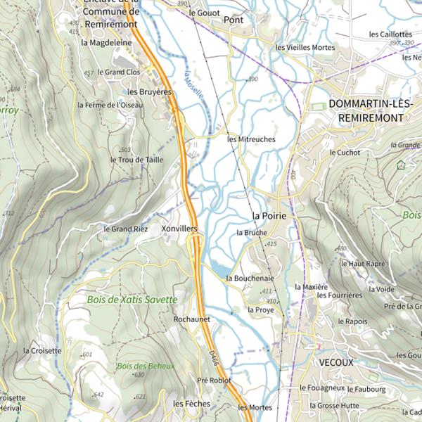 Plan cartographique de Secteur de pêche de Dommartin-lès-Remiremont