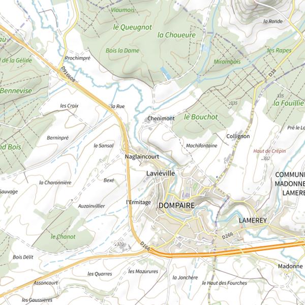 Plan cartographique de Secteur de pêche de Dompaire