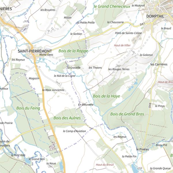 Plan cartographique de Secteur de pêche de Domptail