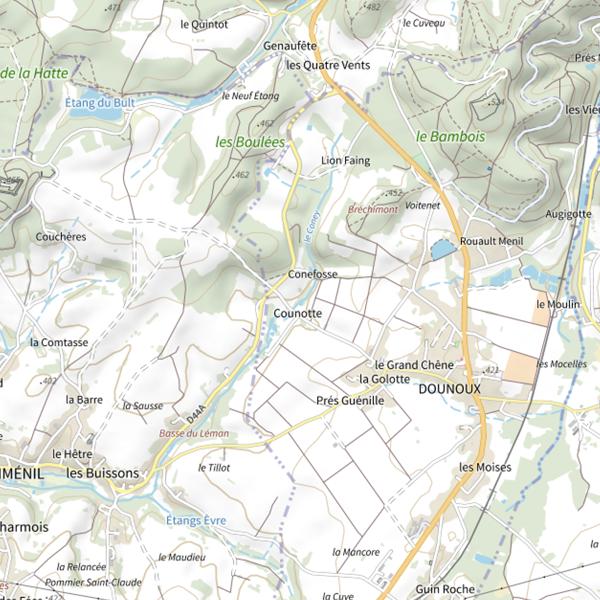 Plan cartographique de Secteur de pêche de Dounoux