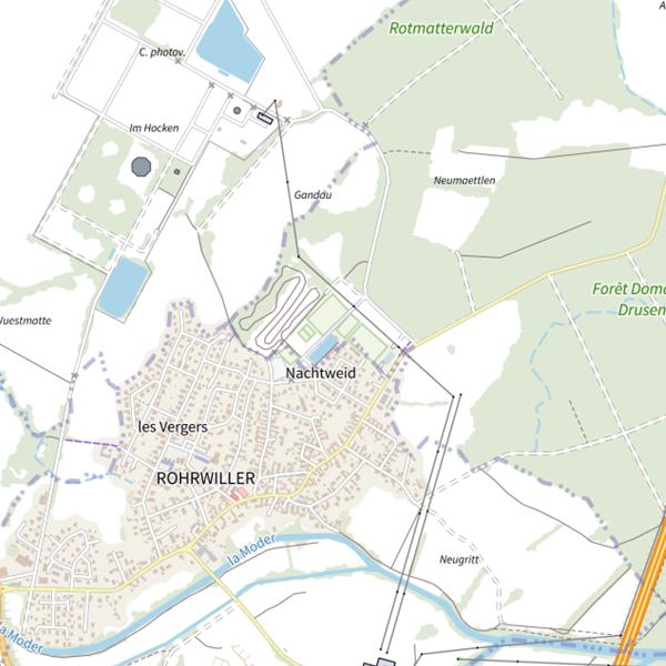 Plan cartographique de Secteur de pêche de Drusenheim