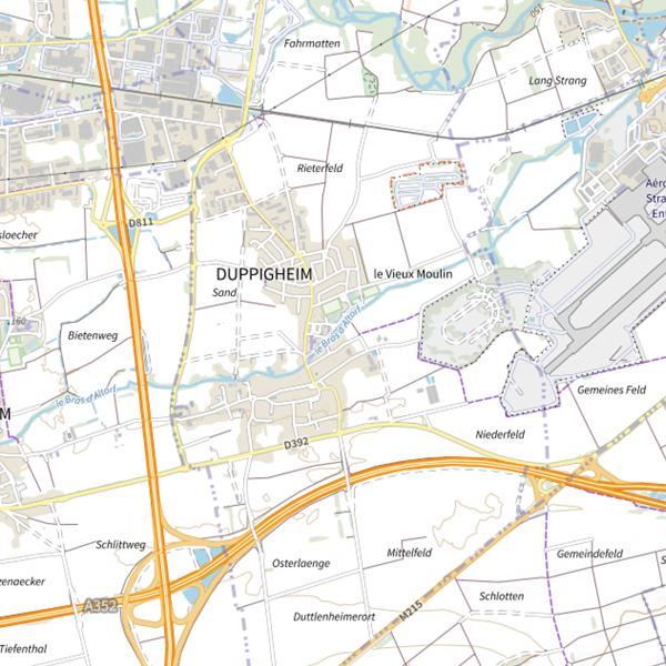 Plan cartographique de Secteur de pêche de Duppigheim