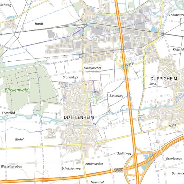 Plan cartographique de Secteur de pêche de Duttlenheim