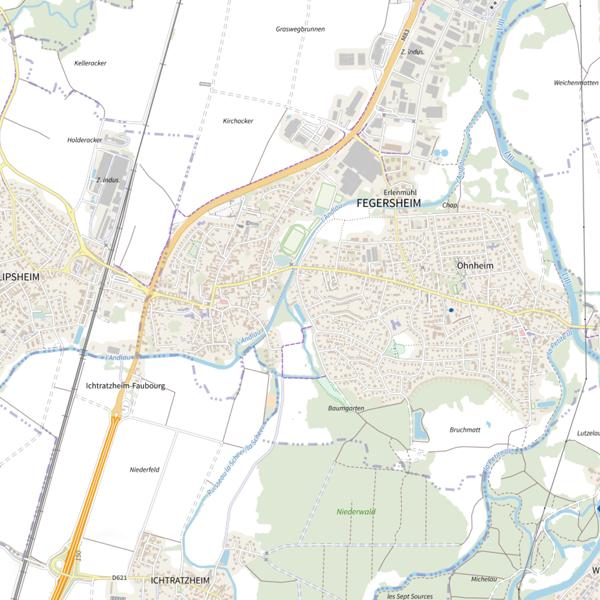 Plan cartographique de Secteur de pêche de Fegersheim