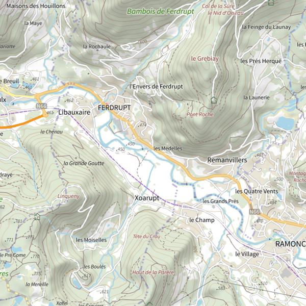 Plan cartographique de Secteur de pêche de Ferdrupt