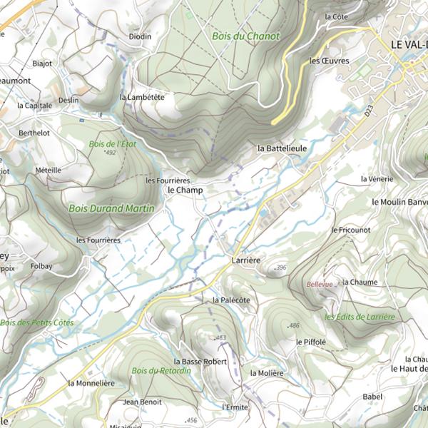 Plan cartographique de Secteur de pêche de Fougerolles-Saint-Valbert