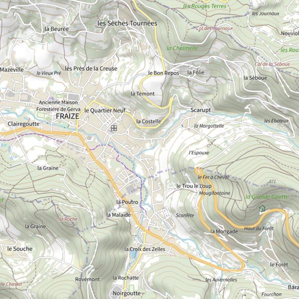 Plan cartographique de Secteur de pêche de Fraize