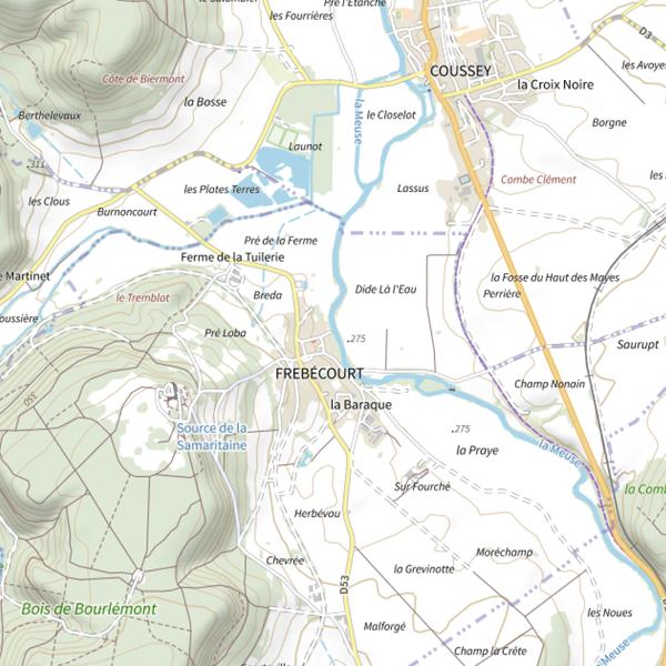 Plan cartographique de Secteur de pêche de Frebécourt