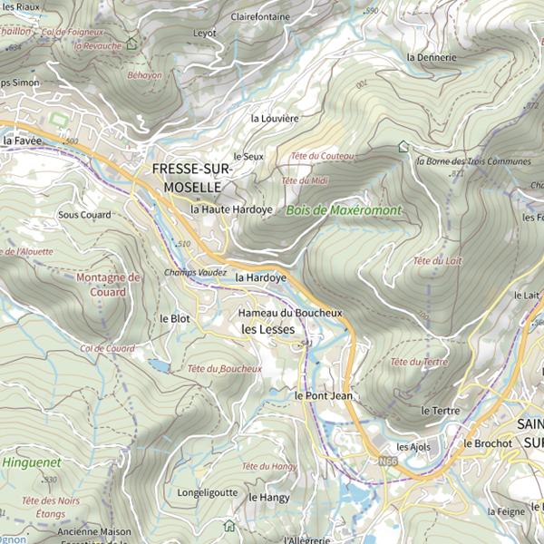 Plan cartographique de Secteur de pêche de Fresse-sur-Moselle