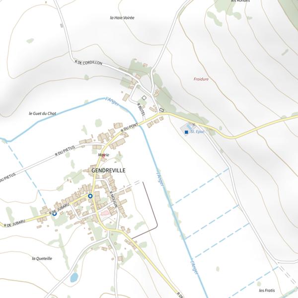 Plan cartographique de Secteur de pêche de Gendreville