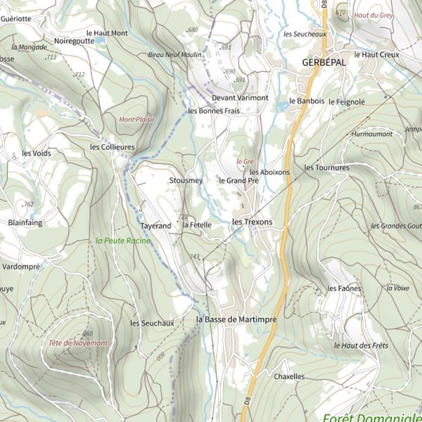 Plan cartographique de Secteur de pêche de Gerbépal