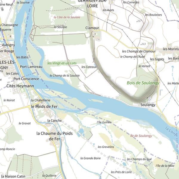 Plan cartographique de Secteur de pêche de Germigny-sur-Loire