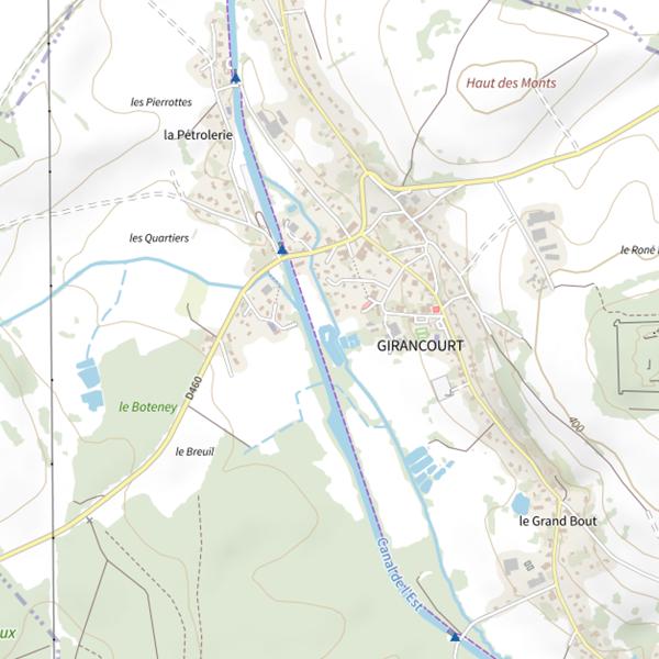 Plan cartographique de Secteur de pêche de Girancourt