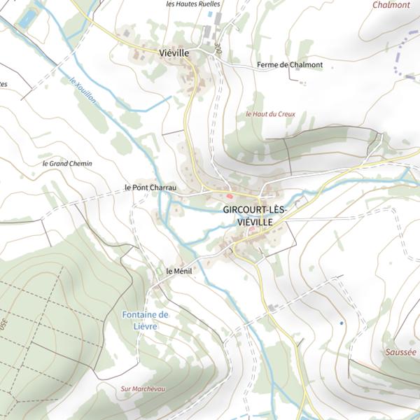 Plan cartographique de Secteur de pêche de Gircourt-lès-Viéville