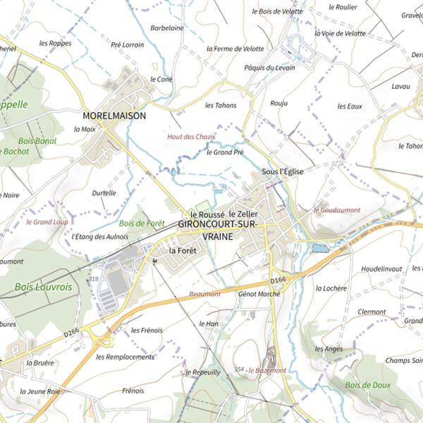 Plan cartographique de Secteur de pêche de Gironcourt-sur-Vraine