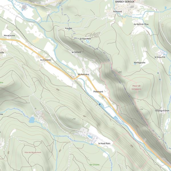 Plan cartographique de Secteur de pêche de Granges-Aumontzey