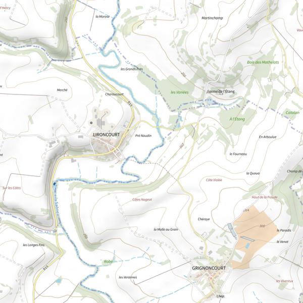 Plan cartographique de Secteur de pêche de Grignoncourt