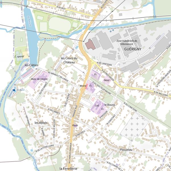 Plan cartographique de Secteur de pêche de Guérigny