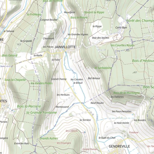 Plan cartographique de Secteur de pêche de Jainvillotte