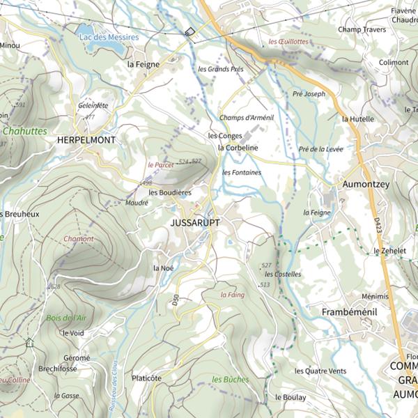 Plan cartographique de Secteur de pêche de Jussarupt