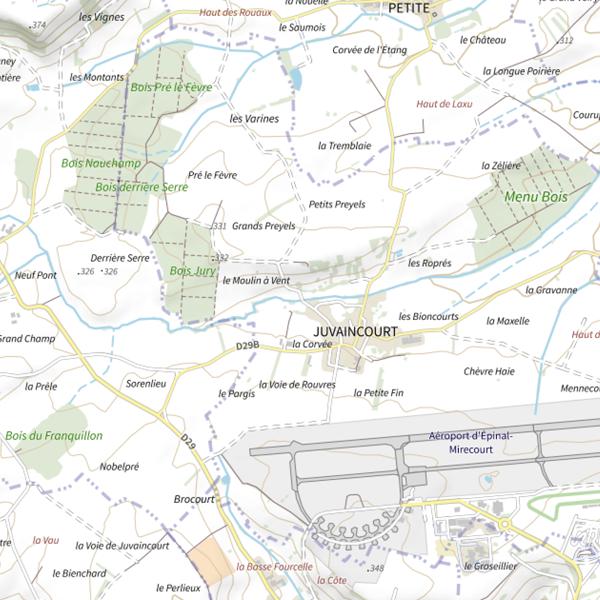 Plan cartographique de Secteur de pêche de Juvaincourt