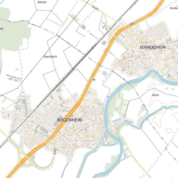 Plan cartographique de Secteur de pêche de Kogenheim