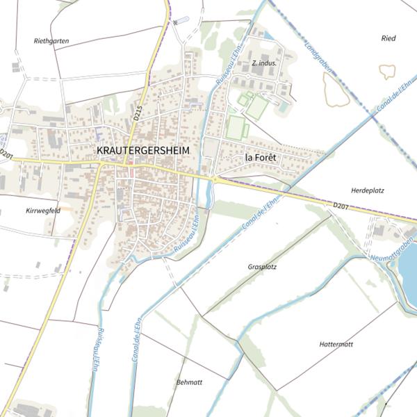 Plan cartographique de Secteur de pêche de Krautergersheim
