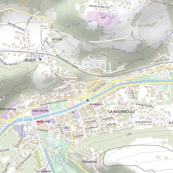 Plan cartographique de Secteur de pêche de La Bourboule