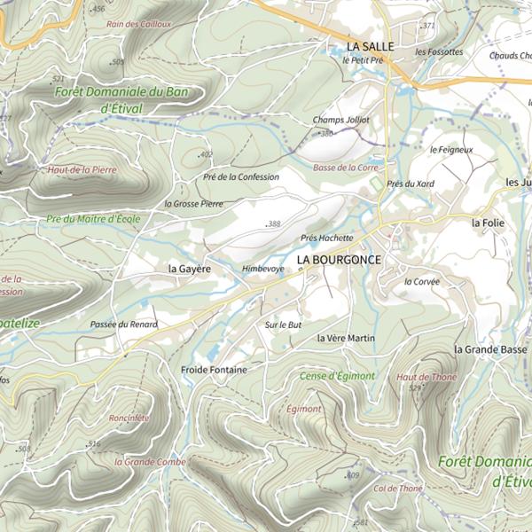 Plan cartographique de Secteur de pêche de La Bourgonce