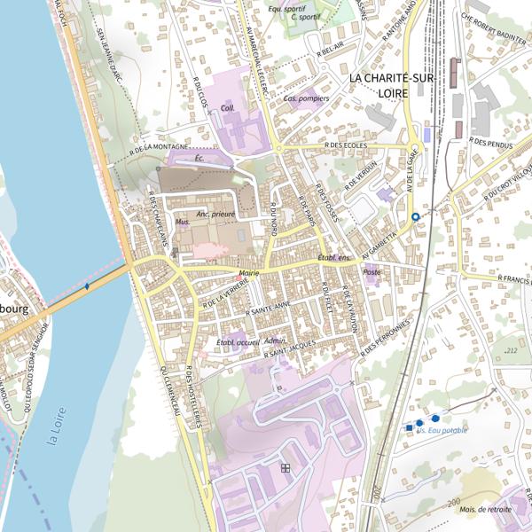 Plan cartographique de Secteur de pêche de La Charité-sur-Loire
