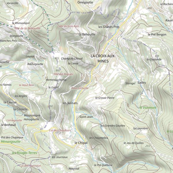 Plan cartographique de Secteur de pêche de La Croix-aux-Mines
