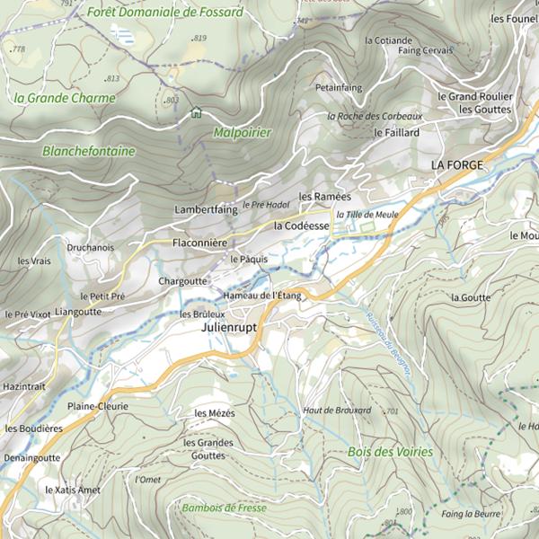 Plan cartographique de Secteur de pêche de La Forge