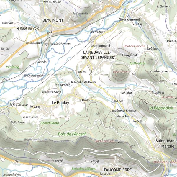 Plan cartographique de Secteur de pêche de La Neuveville-devant-Lépanges