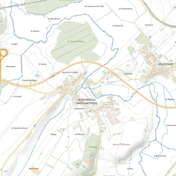 Plan cartographique de Secteur de pêche de La Neuveville-sous-Châtenois