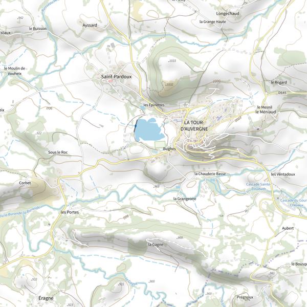 Plan cartographique de Secteur de pêche de La Tour-d'Auvergne