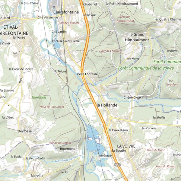 Plan cartographique de Secteur de pêche de La Voivre