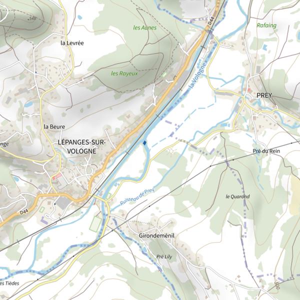 Plan cartographique de Secteur de pêche de Lépanges-sur-Vologne