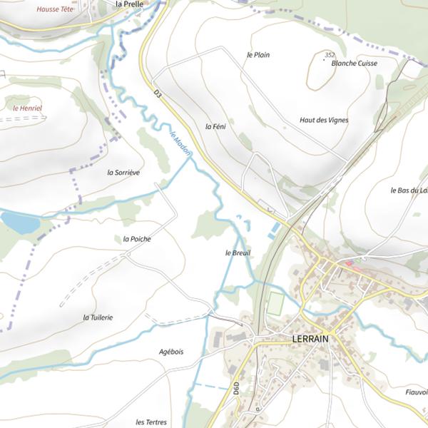Plan cartographique de Secteur de pêche de Lerrain
