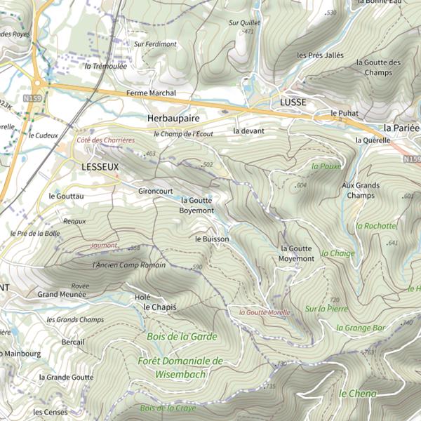 Plan cartographique de Secteur de pêche de Lesseux