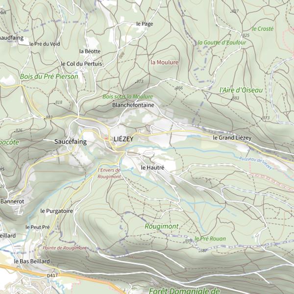 Plan cartographique de Secteur de pêche de Liézey