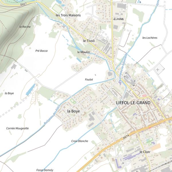 Plan cartographique de Secteur de pêche de Liffol-le-Grand