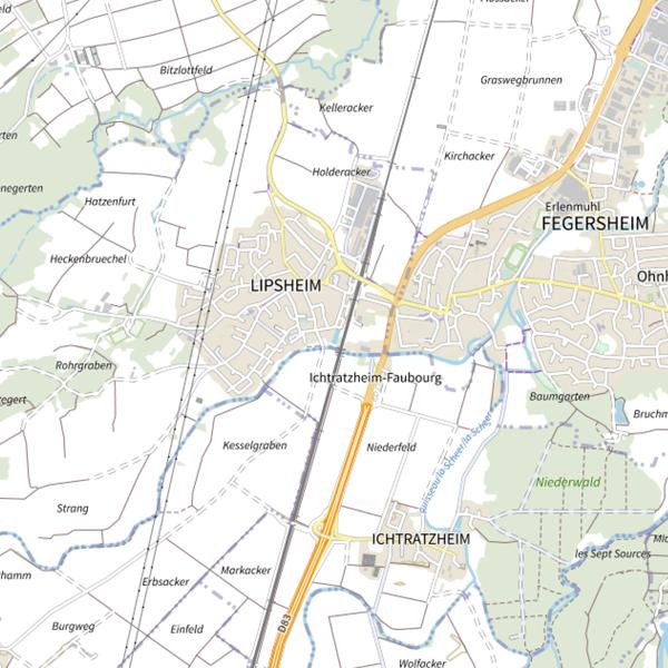 Plan cartographique de Secteur de pêche de Lipsheim