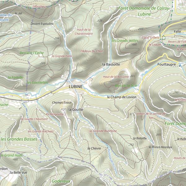 Plan cartographique de Secteur de pêche de Lubine