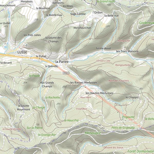 Plan cartographique de Secteur de pêche de Lusse